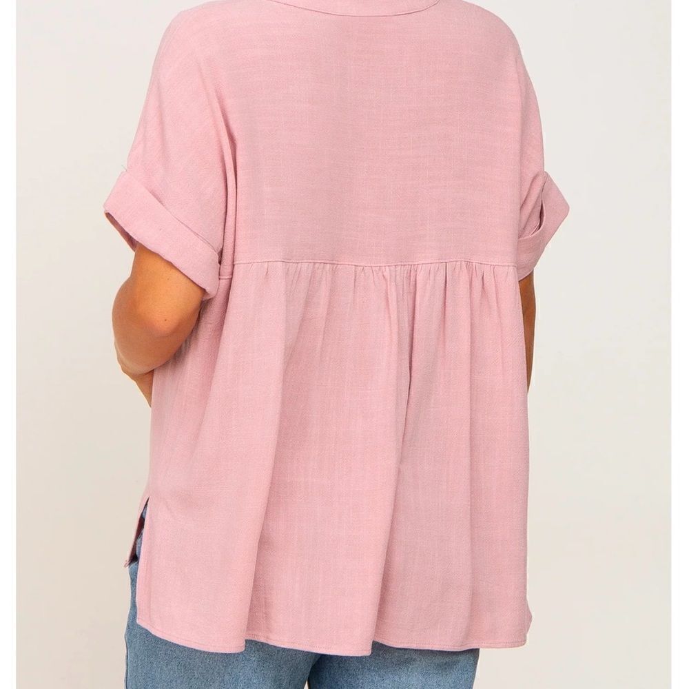 Pink maternity hi-low top - Picture 2 of 8